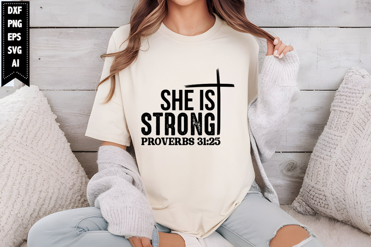 She is Strong proverbs Svg, Religious Svg, Jesus God Svg
