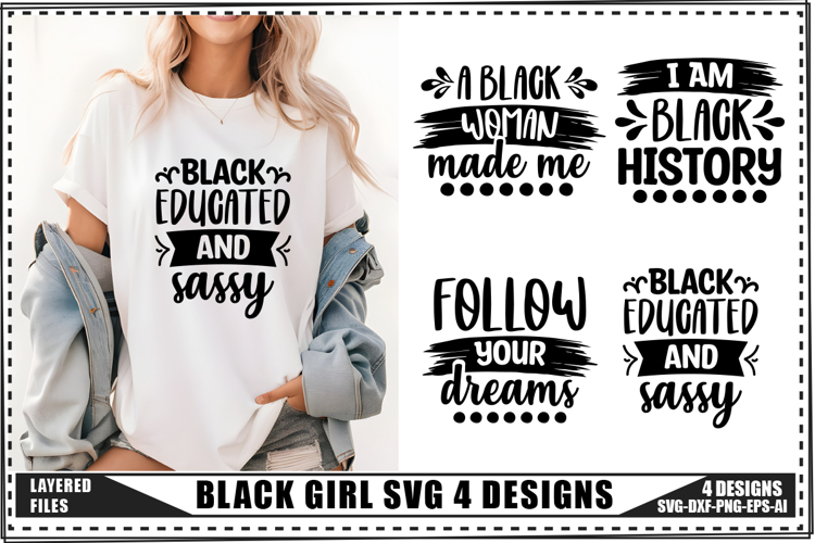 Black Girl Svg 4 Designs