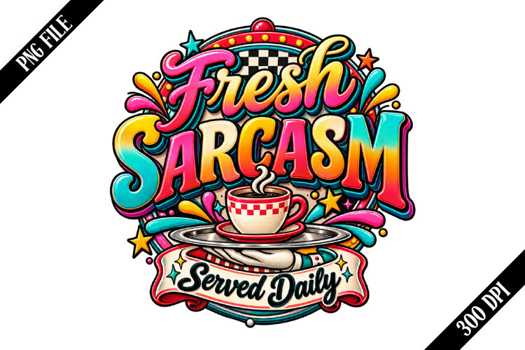 Fresh Sarcasm Served Daily PNG Designs example image 1