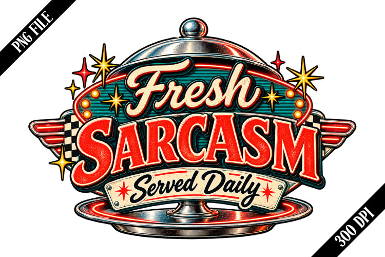 Fresh Sarcasm Served Daily PNG Designs example image 1