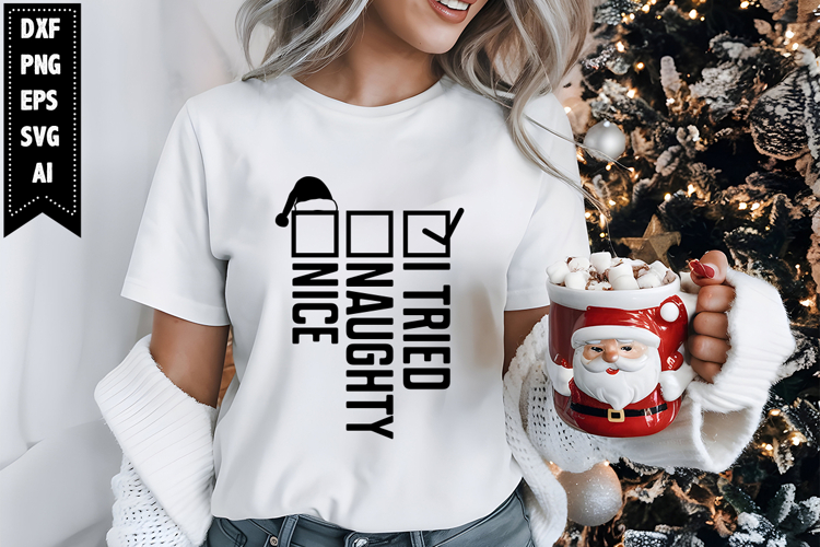Nice Naughty I Tried Svg, Christmas Svg, Xmas Svg