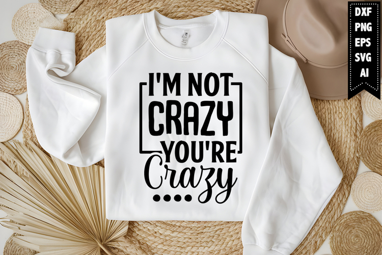 Im Not Crazy Youre Crazy Svg, Funny Sarcastic Svg