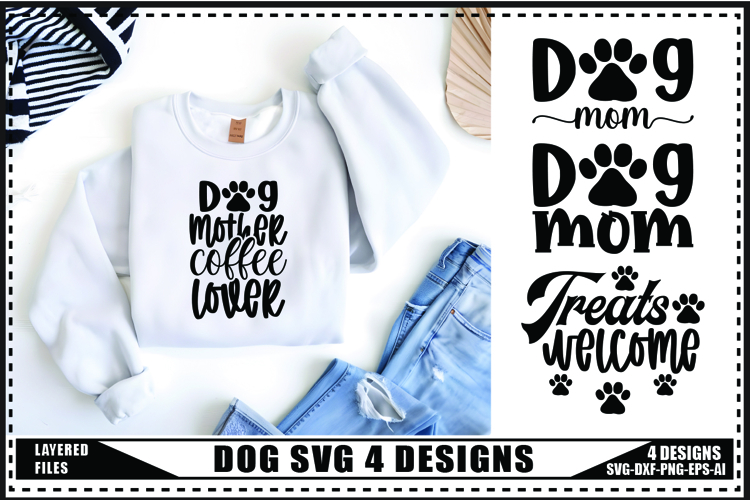 Dog Svg 4 Designs, Paw Prints Svg, Dog Lover Svg