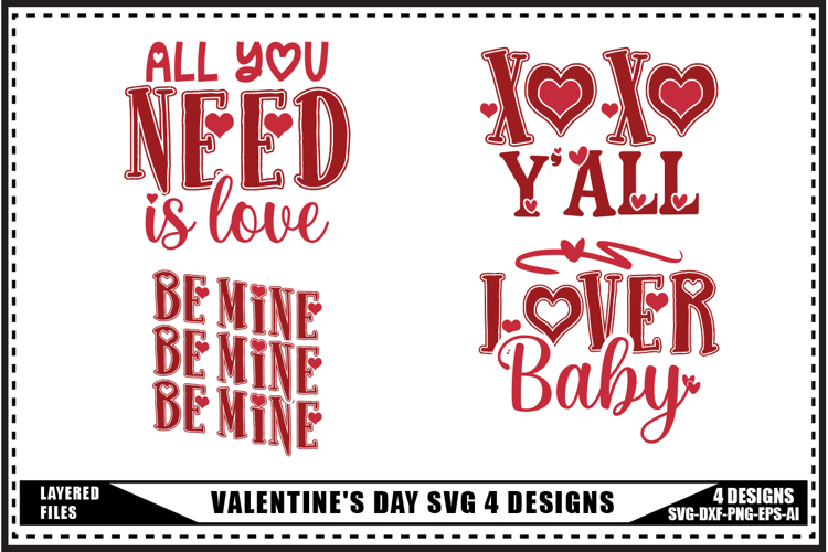 Valentines Day Svg 4 Designs