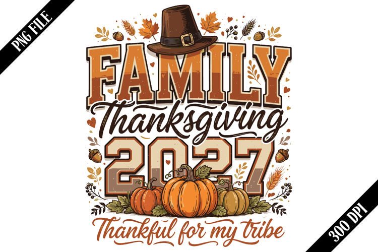 Family Thanksgiving 2027 Sublimation PNG Designs