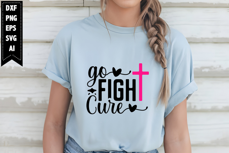 Go Fight Cure Svg, Breast Cancer Svg Designs