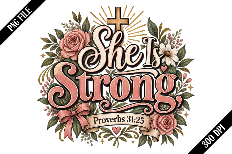 She Is Strong PNG Designs