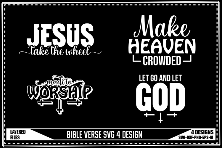 Bible Verse Svg 4 Designs, Religious Svg, God Svg