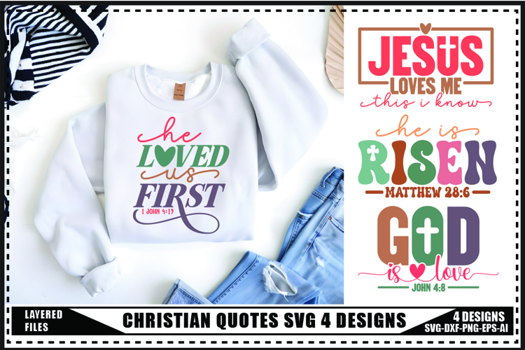 Christian Svg 4 Designs, Religious Svg, Jesus God Svg