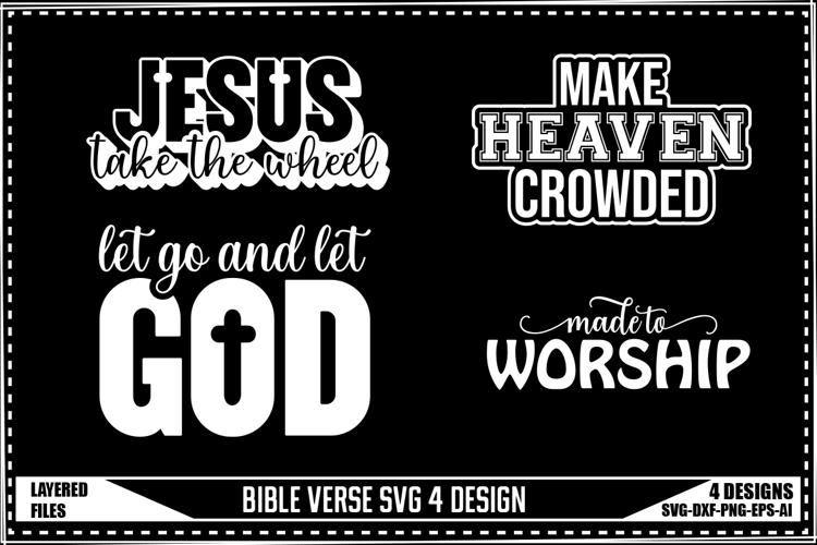 Bible Verse Svg 4 Designs, Religious Svg, God Svg
