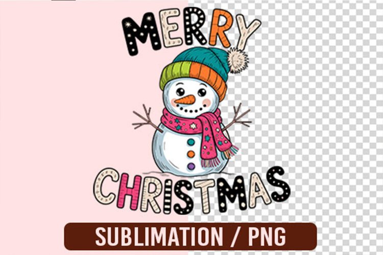 Funny Snowman Face Sublimation example image 1