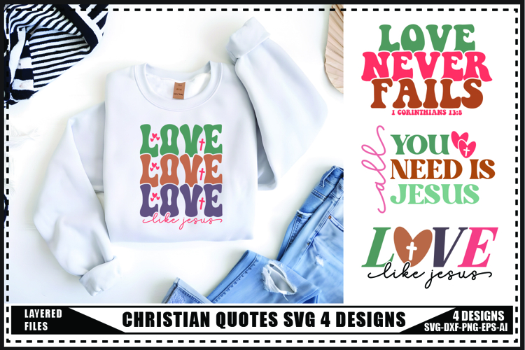 Christian Svg 4 Designs, Religious Svg, Jesus God Svg