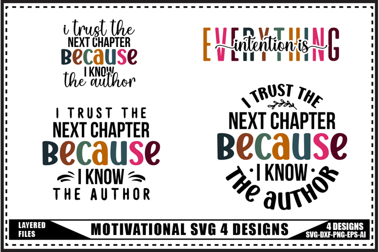 Motivation Svg 4 Designs, Trendy Saying Svg