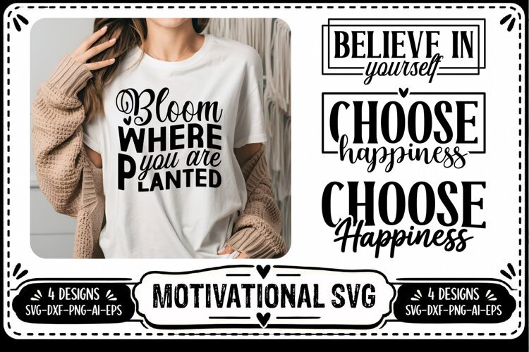Motivation Quotes Svg 4 Designs example image 1