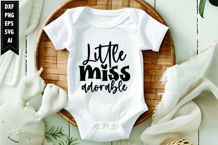 Little miss adorable Svg, Funny Baby Svg Design