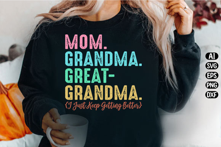 Comfort Colors Mom Grandma Svg Design