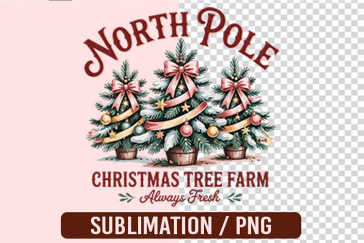 North Pole Christmas Tree Farm PNG Designs example image 1
