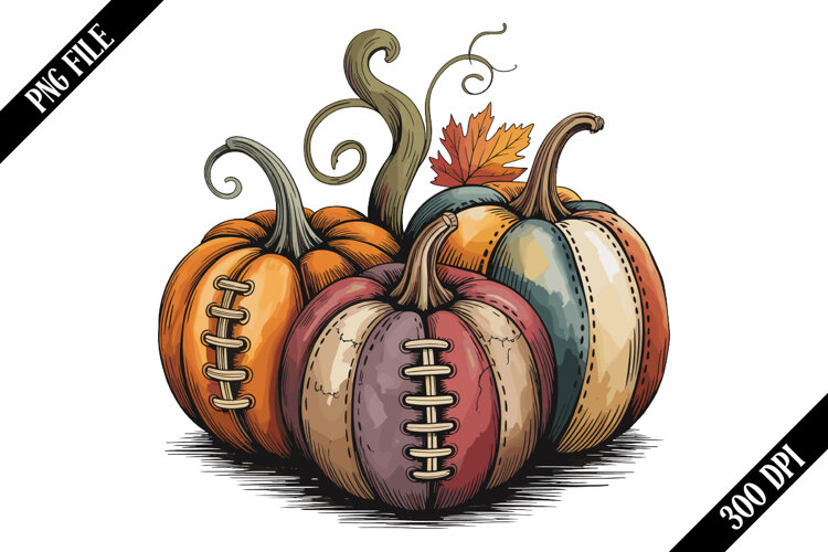 Football Fall Pumpkin PNG Designs example image 1