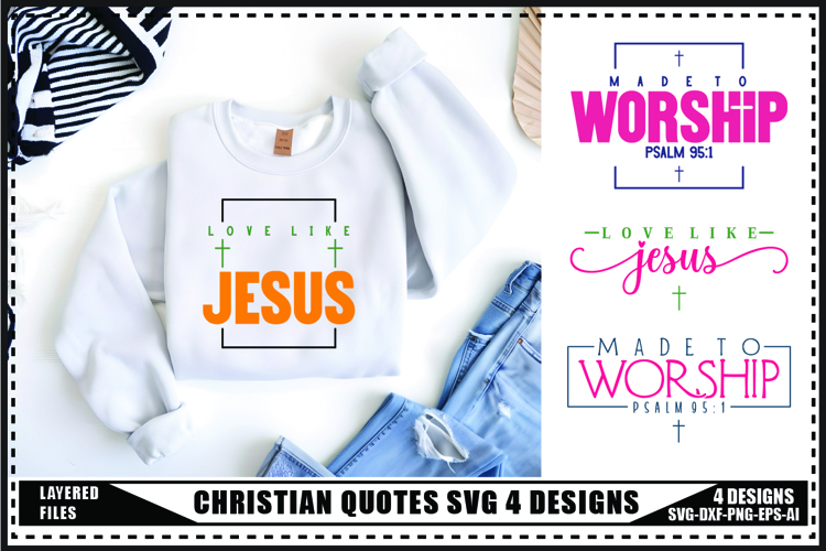 Christian Svg 4 Designs, Religious Svg, Jesus God Svg