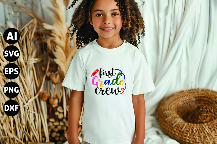 First Grade Crew Svg, Teacher Shirt Svg