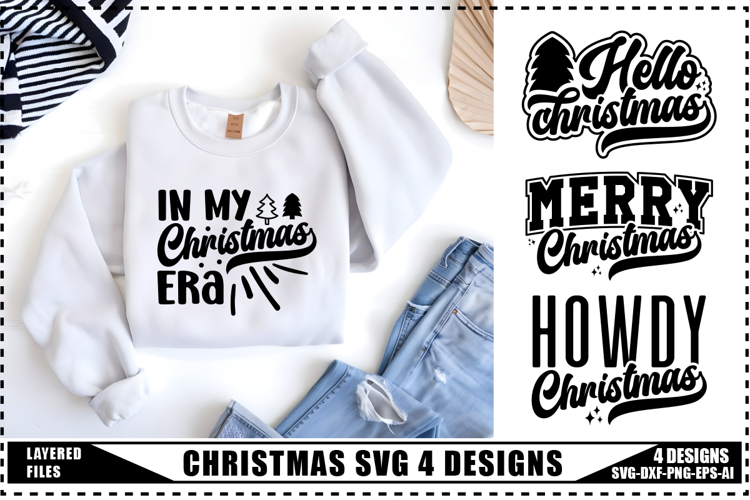 Christmas Svg 4 Designs, Holidays Svg, Winter Svg