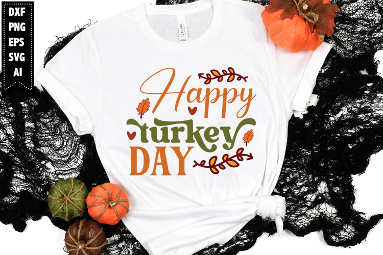 happy turkey day Svg, Autumn Svg, Fall Svg Designs