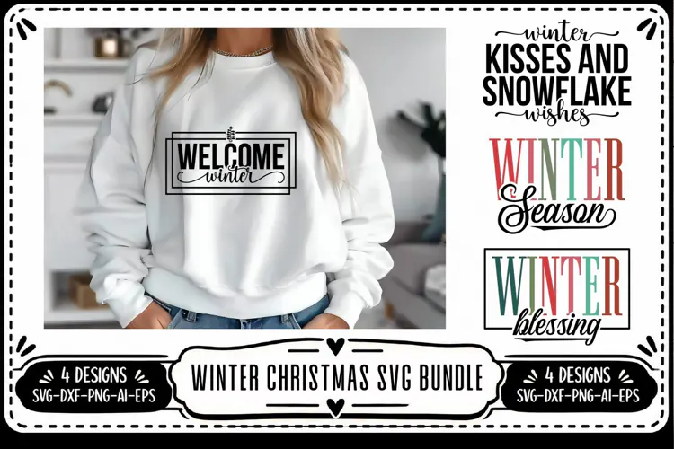 Winter Svg, Christmas Svg 4 Designs