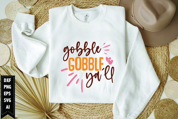 Gobble Gobble Yall Svg, Thanksgiving Svg, Autumn Svg