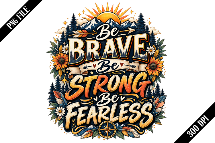 Be Brave Be Strong Be Fearless PNG Designs