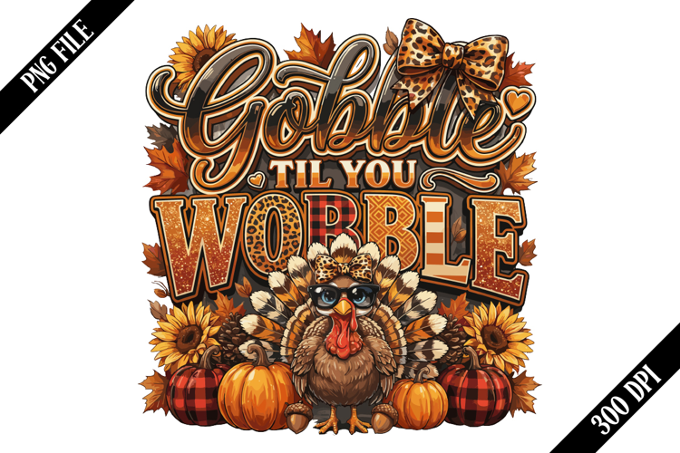 Gobble Til You Wobble PNG Designs