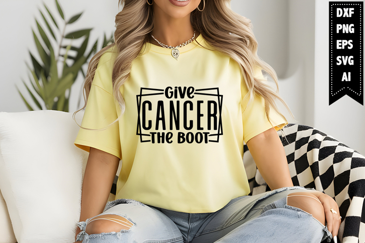 Give Cancer the Boot Svg Designs example image 1