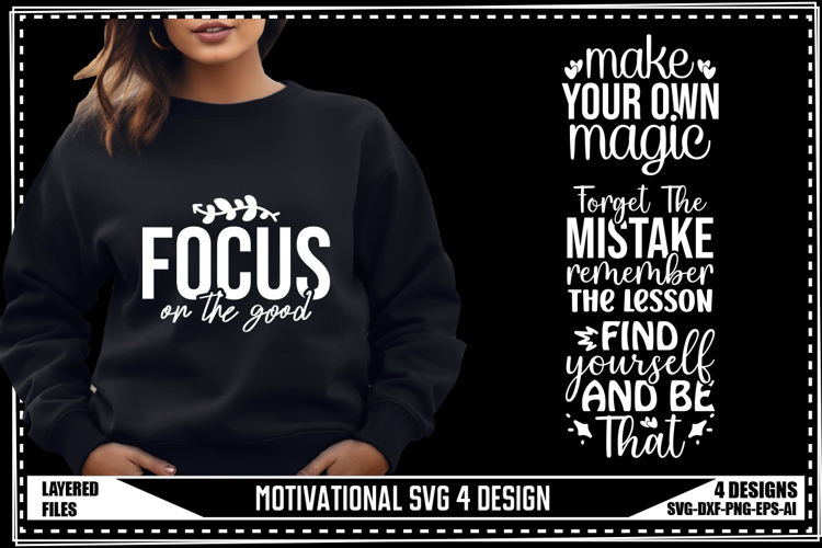 Motivation Svg 4 Designs, Positive Quotes Svg