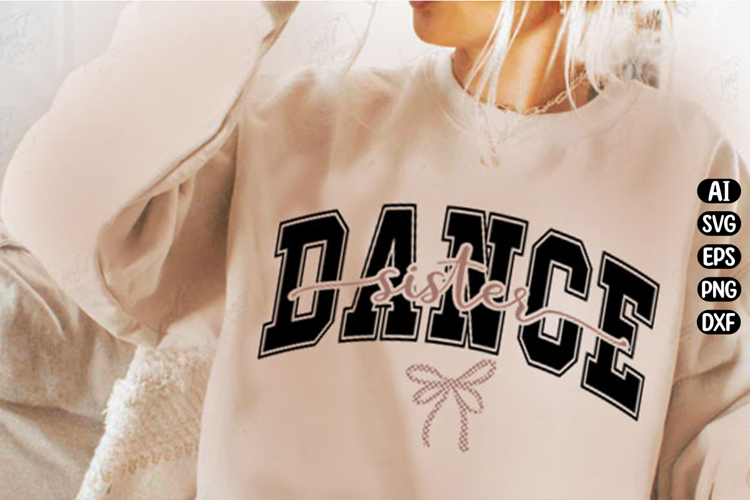 Dance Sister Bow Coquette Dance Svg Design example image 1
