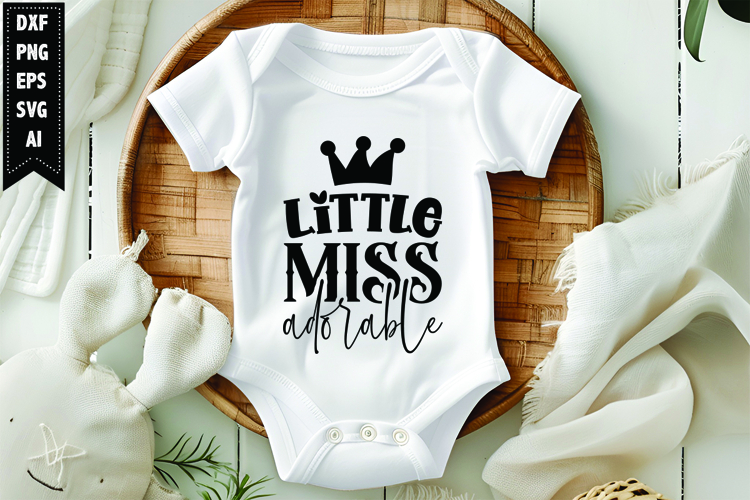 Little miss adorable Svg, Funny Baby Svg Design