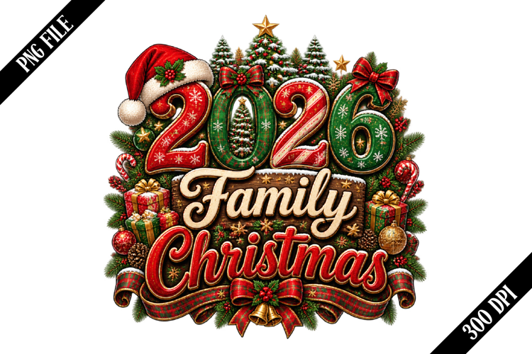 2026 Family Christmas PNG Designs