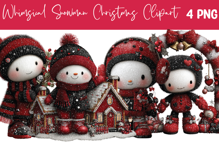 Whimsical Snowman Christmas clipart Png