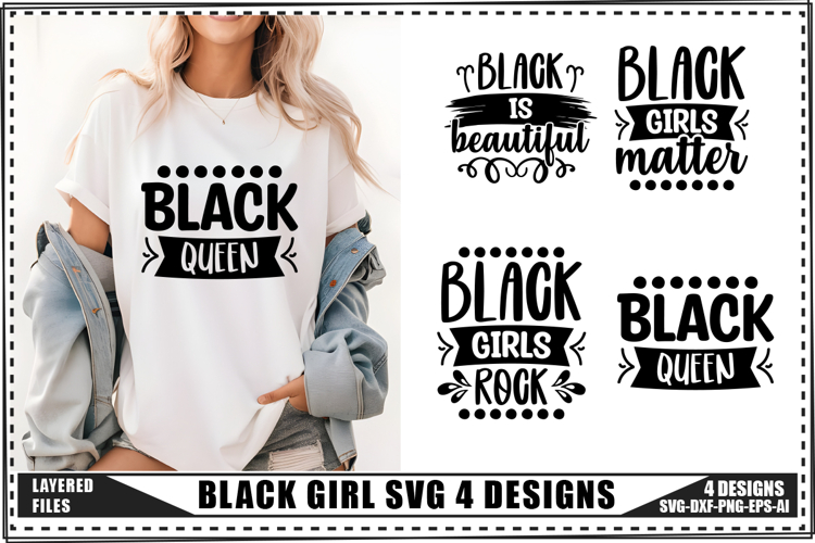 Black Girl Svg 4 Designs