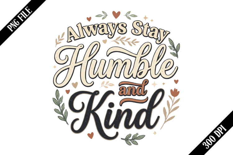 Always Stay Humble and Kind PNG Designs
