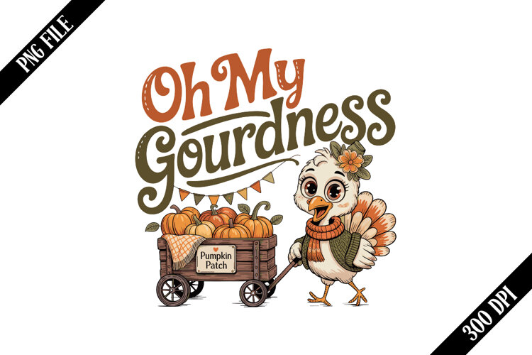 Oh My Gourdness Fall Goose PNG Designs example image 1