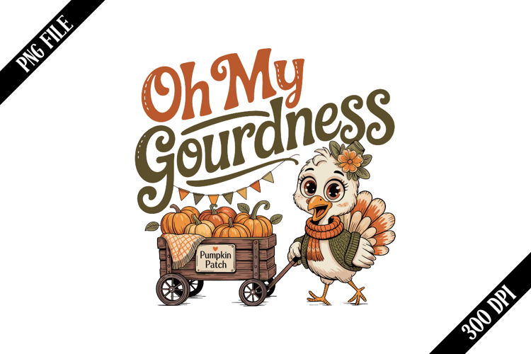 Oh My Gourdness Fall Goose PNG Designs