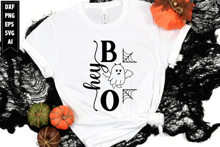 Hey Boo Svg, Halloween Ghost Svg Design