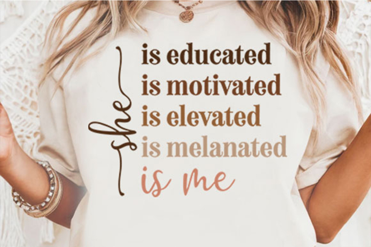 She Is Me Educated Motivated Svg Design example image 1