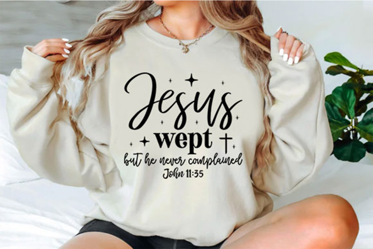 Jesus Wept Floral Christian Svg Design