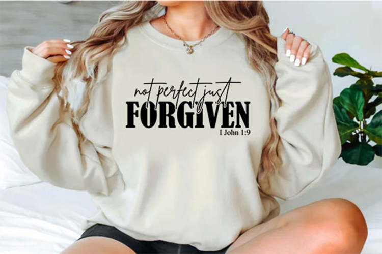 Not Perfect Just Forgiven Christian Svg Design