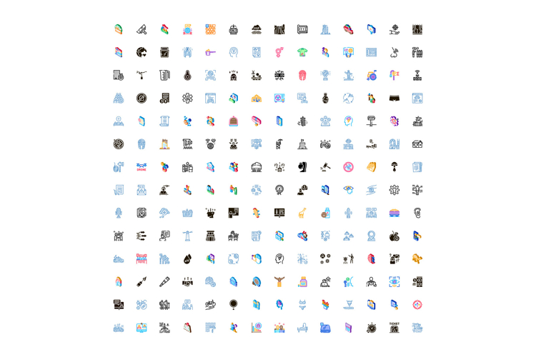 Large collection of diverse pictograms across various themes