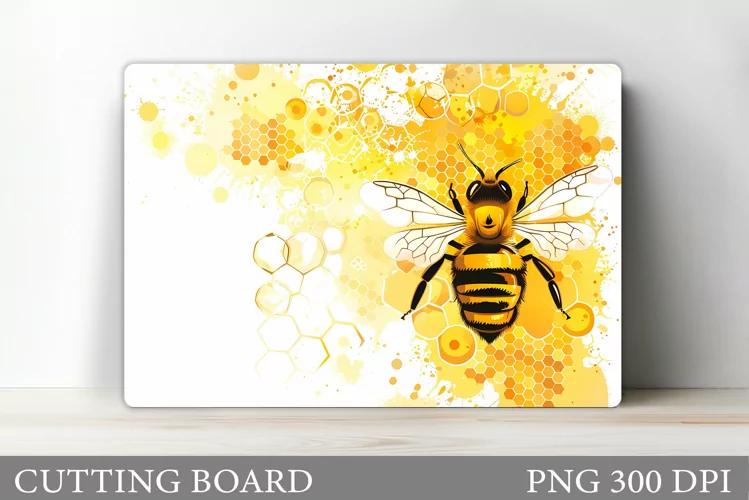 Bee Cutting Board Design. Flowers Cutting Board Sublimation