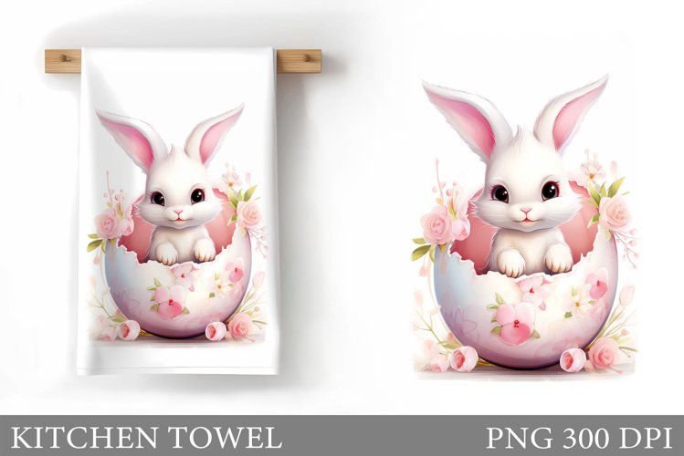 Easter Bunny Kitchen Towel. Bunny Kitchen Towel Sublimation