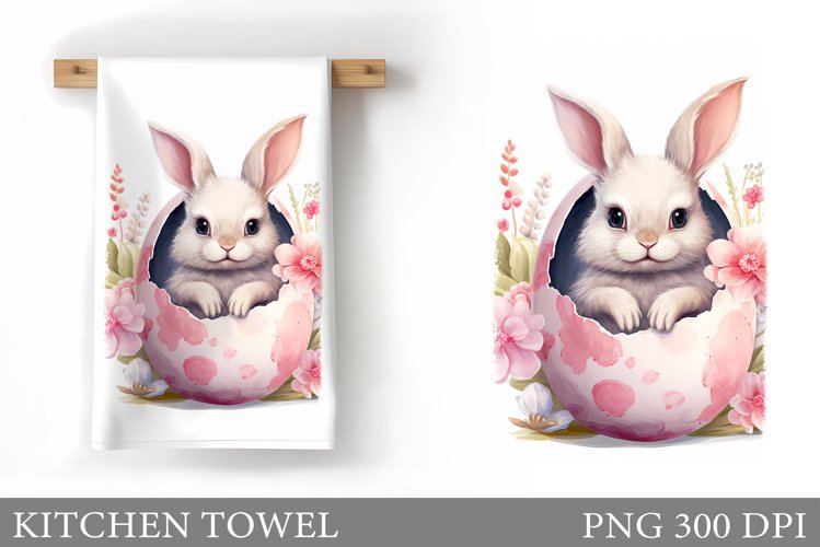 Easter Bunny Kitchen Towel . Easter Kitchen Towel Design