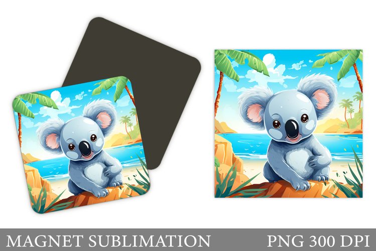 Cute Koala Magnet Design. Tropical Magnet Sublimation
