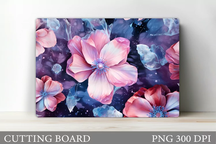 Flowers Cutting Board Design. Summer Flowers Cutting Board